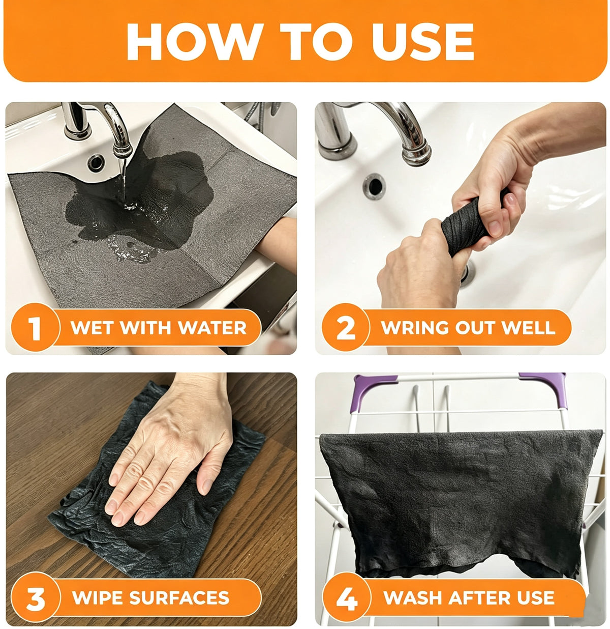 New Professional Magic Cleaning Cloth 5‑Pack