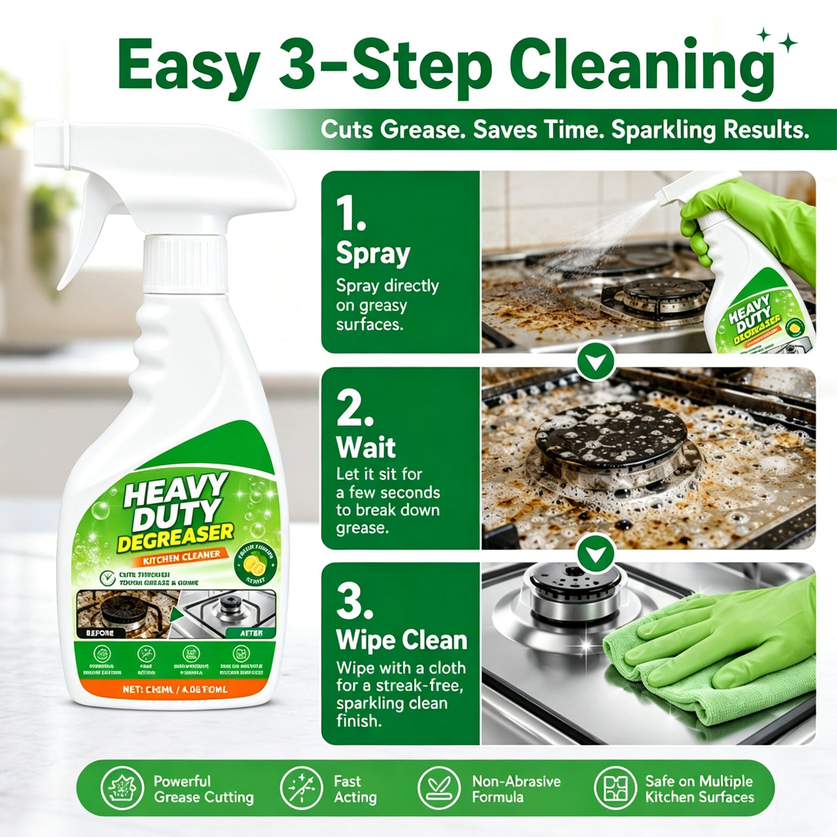 120ML Heavy Duty Kitchen Degreaser Spray