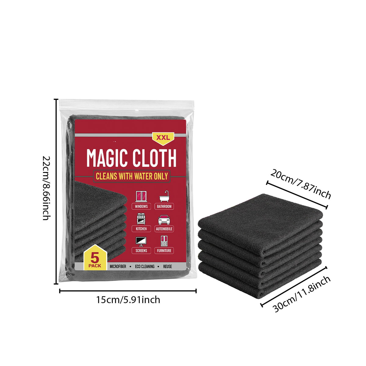 New Professional Magic Cleaning Cloth 5‑Pack